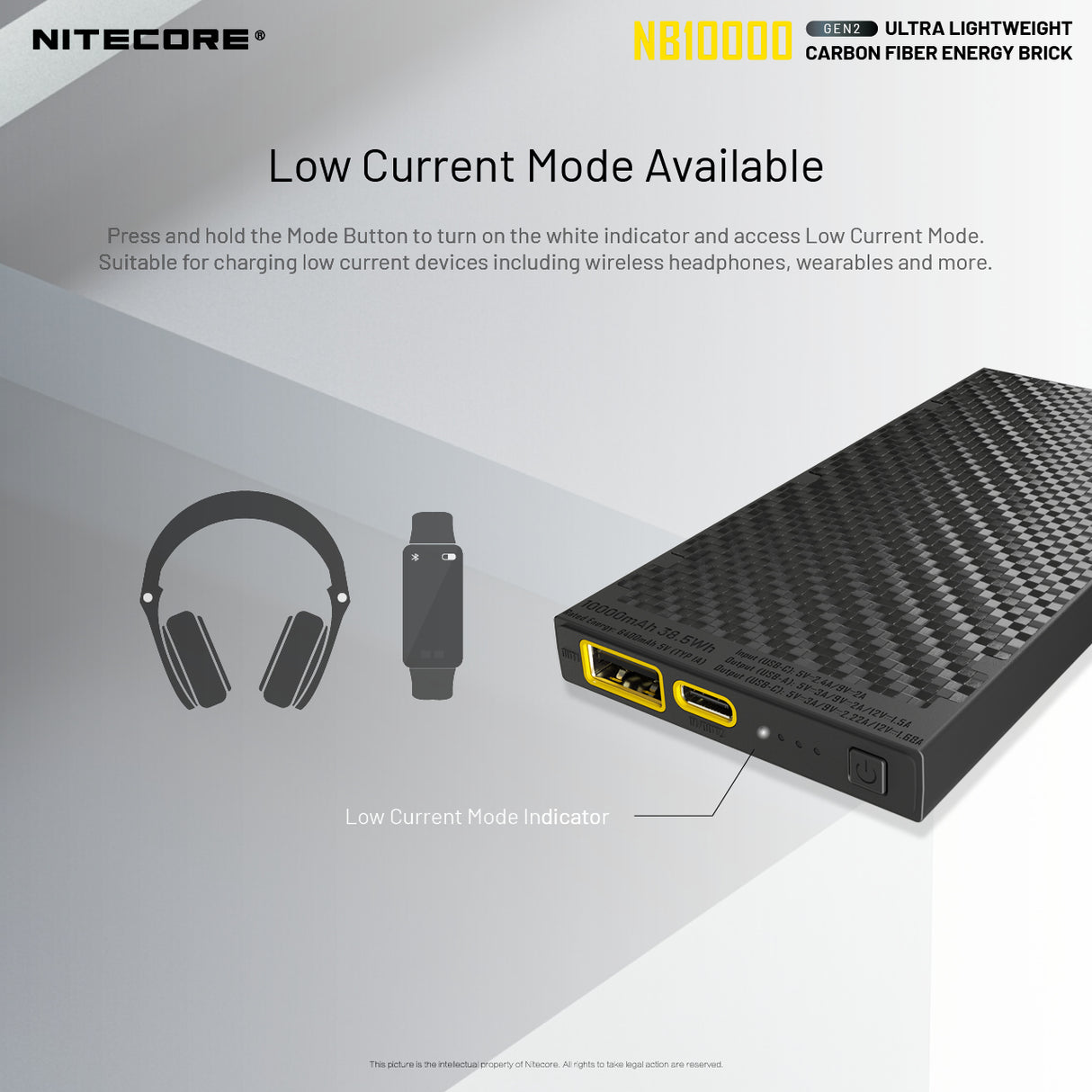Nitecore NB10000 Silver Gen 2 Quick-Charge USB/USB-C Dual Port 10000mAh Power Bank