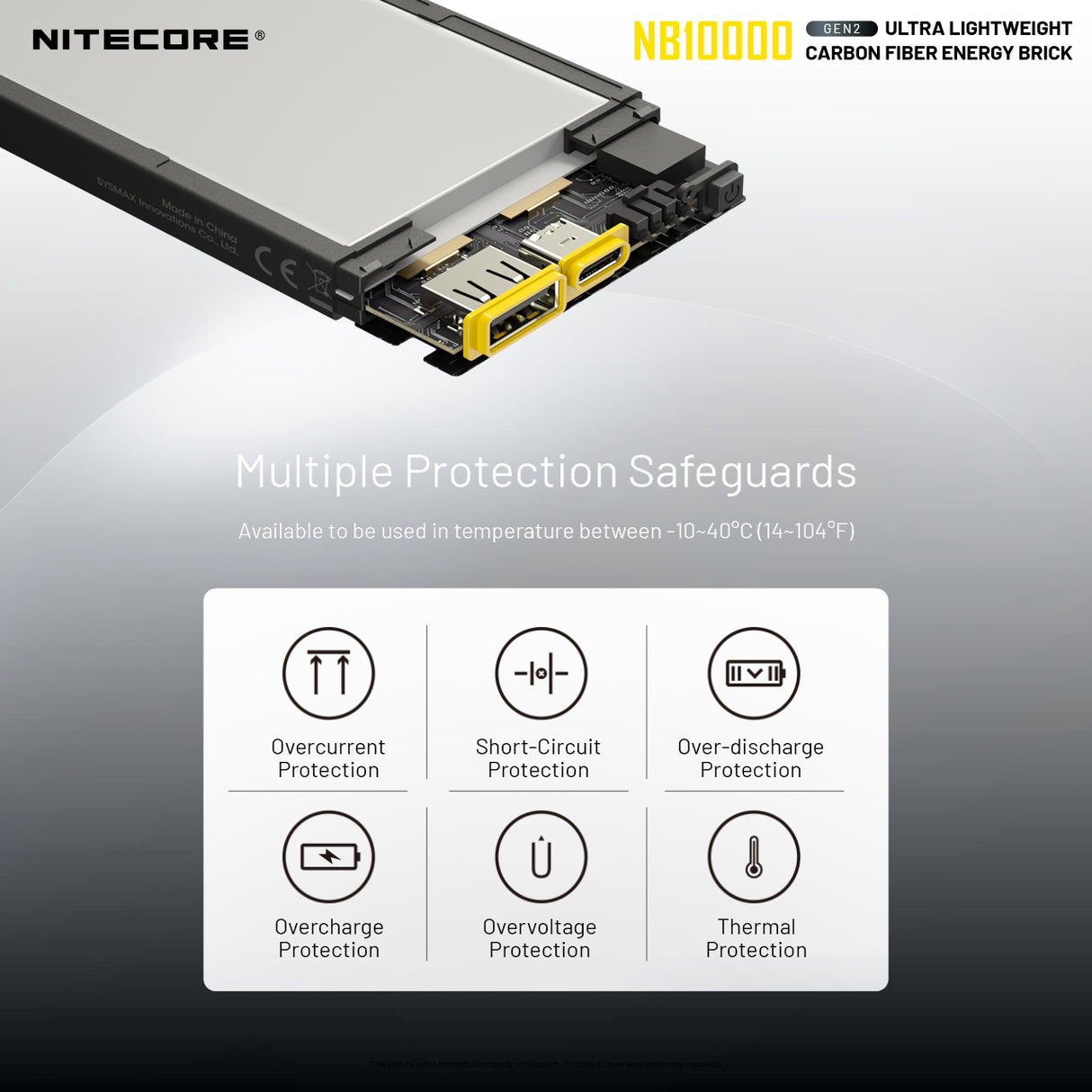 Nitecore NB10000 Silver Gen 2 Quick-Charge USB/USB-C Dual Port 10000mAh Power Bank