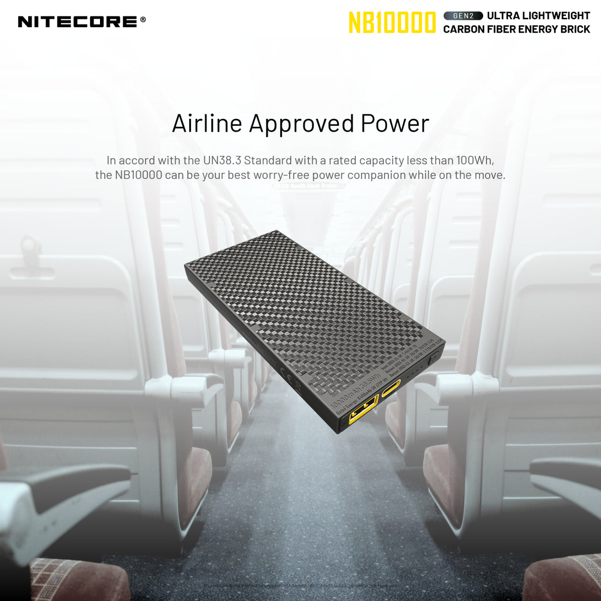 Nitecore NB10000 Silver Gen 2 Quick-Charge USB/USB-C Dual Port 10000mAh Power Bank