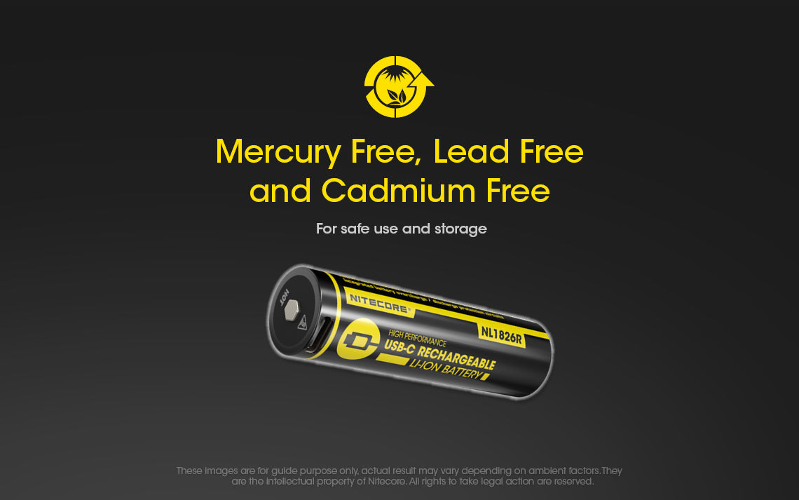 Nitecore NL1826R 2600mAh USB-C Rechargeable 18650 Battery