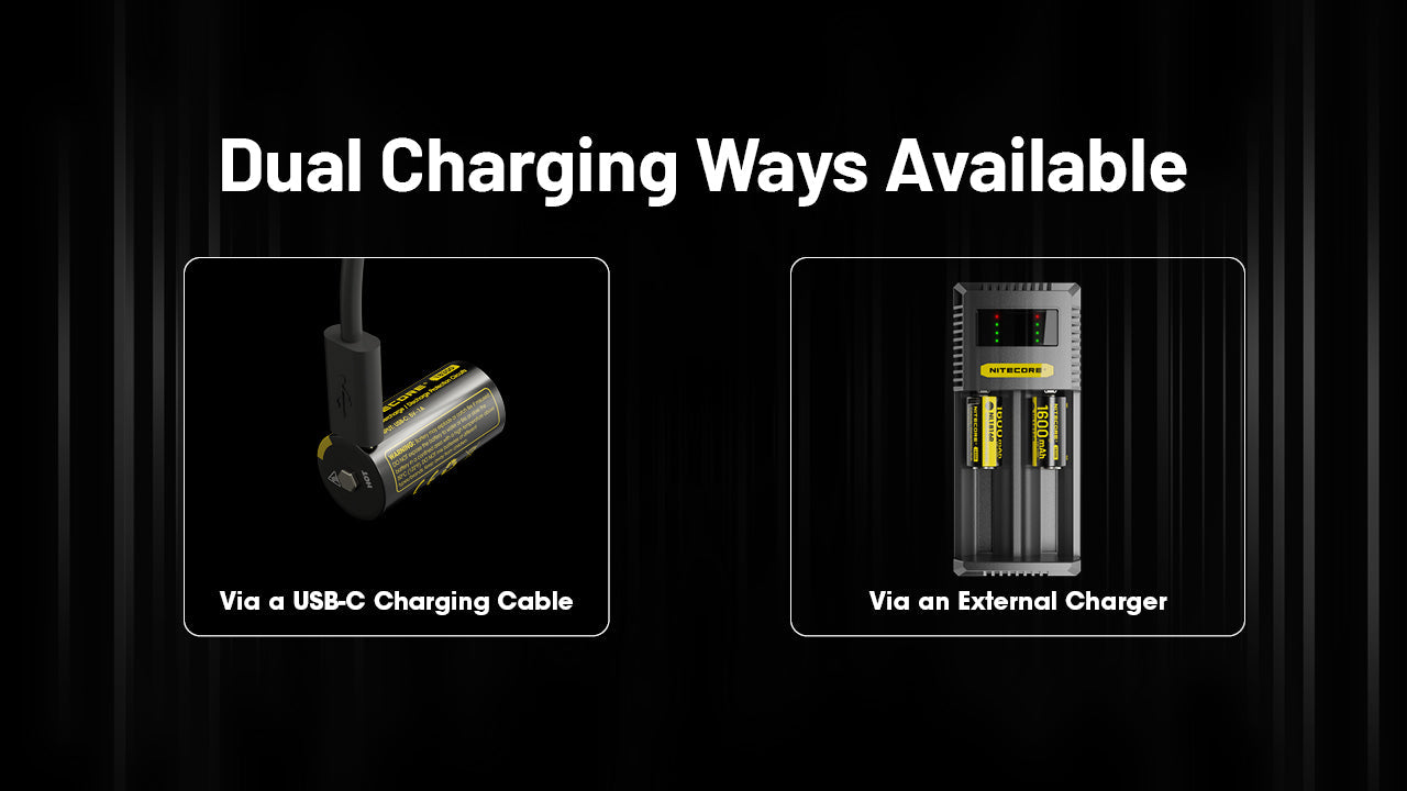 Nitecore NL1816R 1600mAh USB-C Rechargeable Battery, Customized for MT1C Pro