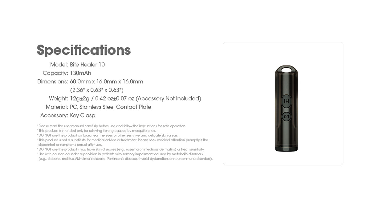 Nitecore Bite Healer 10 USB-C Rechargeable Bite Reliever