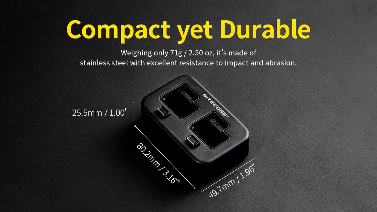 Nitecore PLC500 USB-C Dual-Slot Charger for the PLB500 Battery