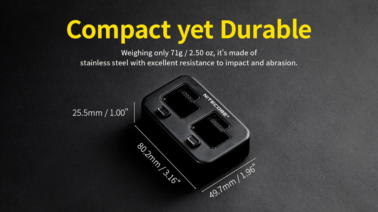 Nitecore PLC500 USB-C Dual-Slot Charger for the PLB500 Battery
