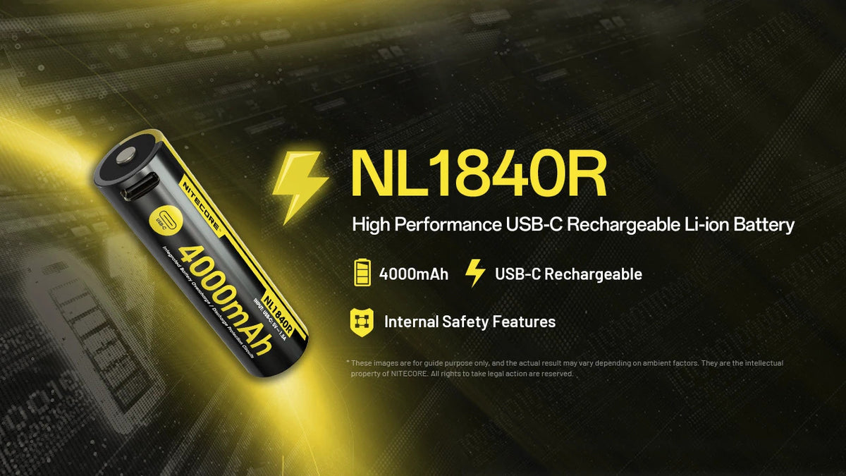 Nitecore NL1840R High-Performance Rechargeable Battery