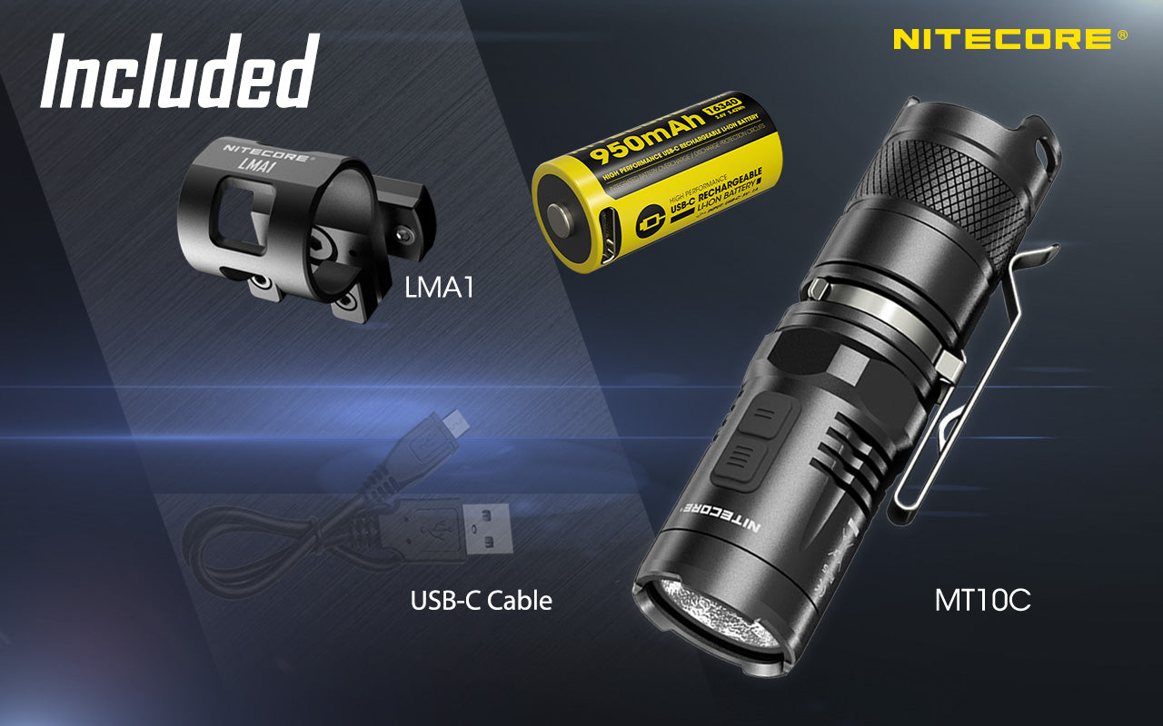 Nitecore MT10C 920 Lumen Rotary Rechargeable Helmet Light