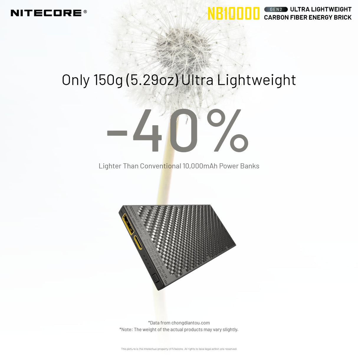 Nitecore NB10000 Gen 2 Quick-Charge USB/USB-C Dual Port 10000mAh Power Bank