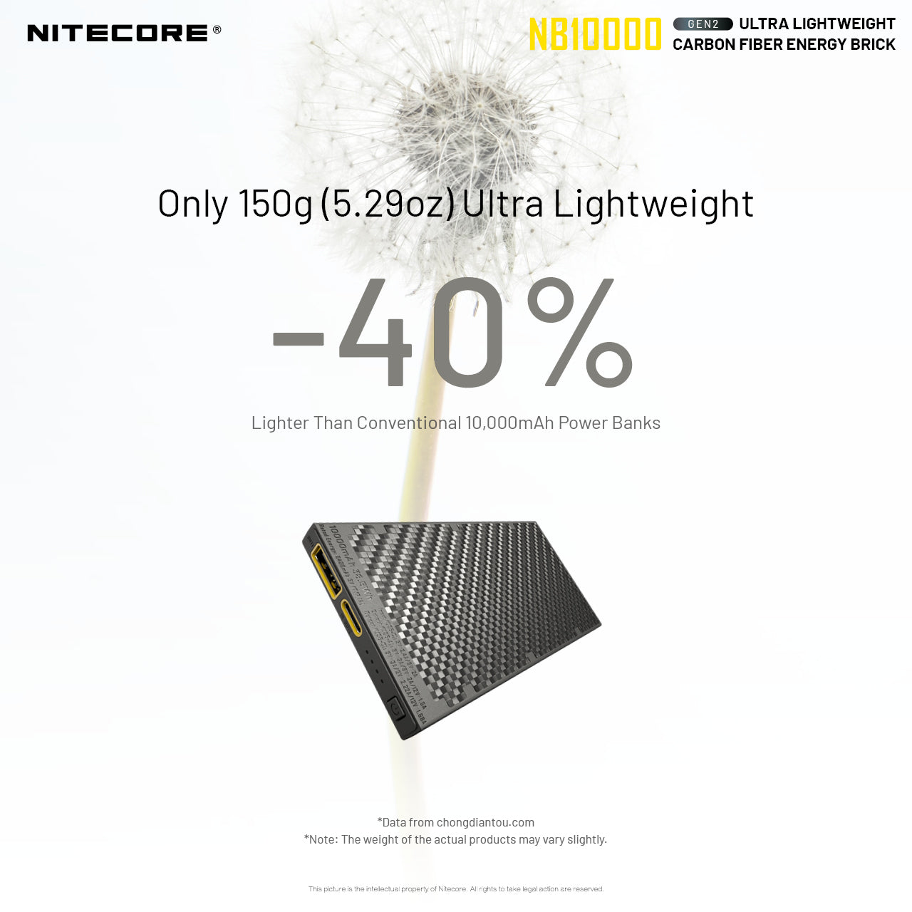 Nitecore NB10000 Gen 2 Quick-Charge USB/USB-C Dual Port 10000mAh Power Bank