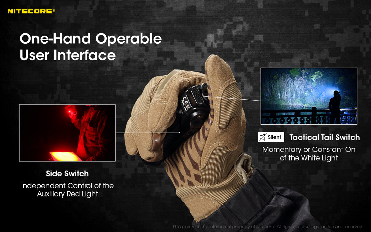 Nitecore P18 1800 Lumen EDC Flashlight with Red LED