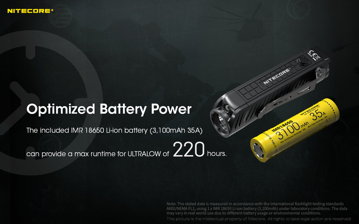 Nitecore P18 1800 Lumen EDC Flashlight with Red LED