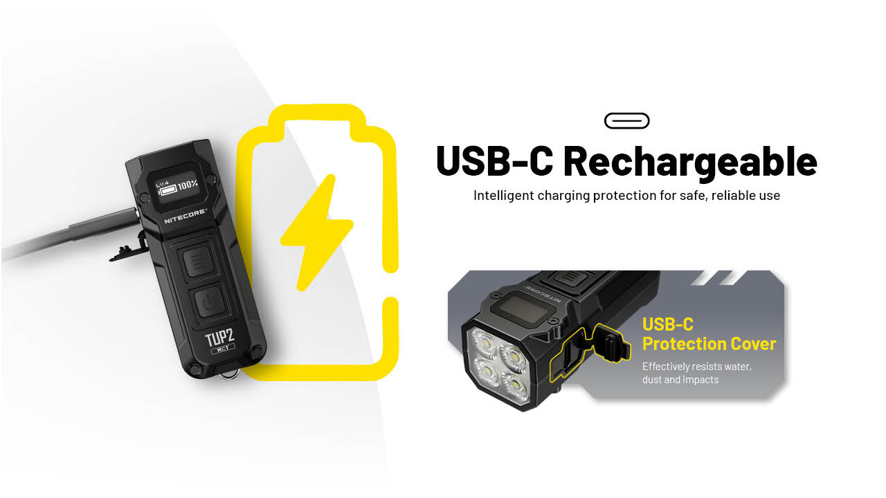 Nitecore TUP2 1200 Lumen MCT Rechargeable Keychain EDC Flashlight