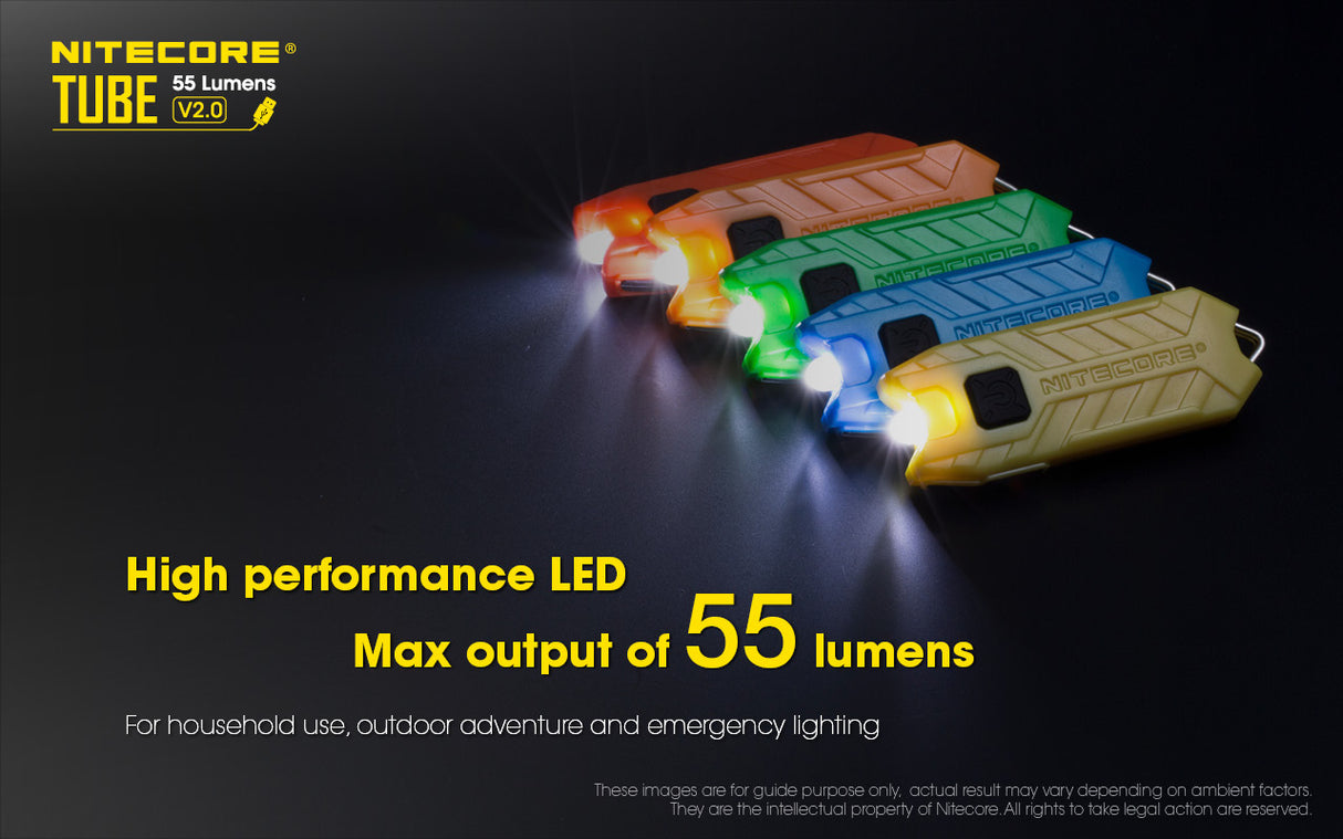 Nitecore TUBE v2 55 Lumen Rechargeable Keychain Flashlight