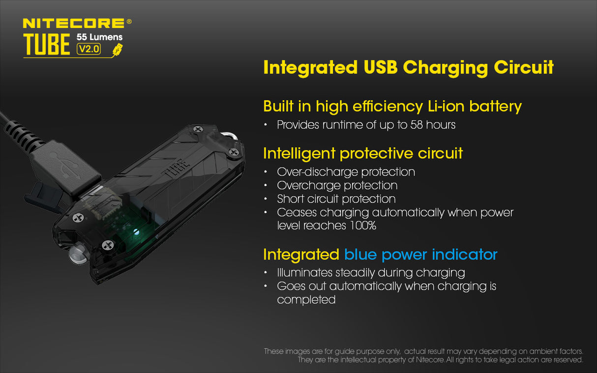 Nitecore TUBE v2 55 Lumen Rechargeable Keychain Flashlight