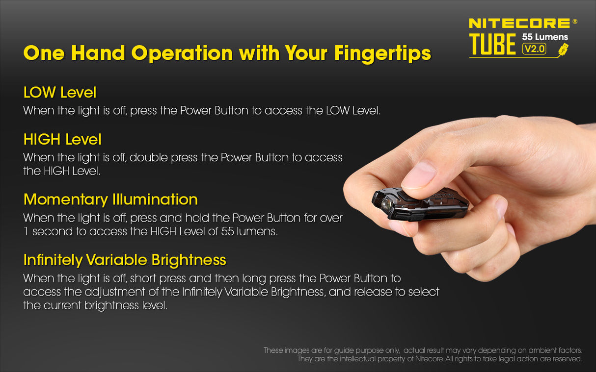 Nitecore TUBE v2 55 Lumen Rechargeable Keychain Flashlight