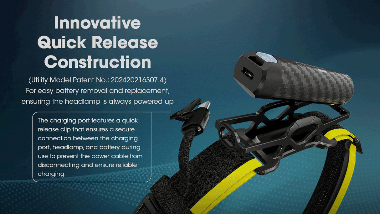 Nitecore Carbon Battery 6K Extended Headlamp Runtime Kit for NU43, NU45, NU53 and HC60 UHE, HC65 UHE, HC70 UHE, and HC75 UHE Headlamps