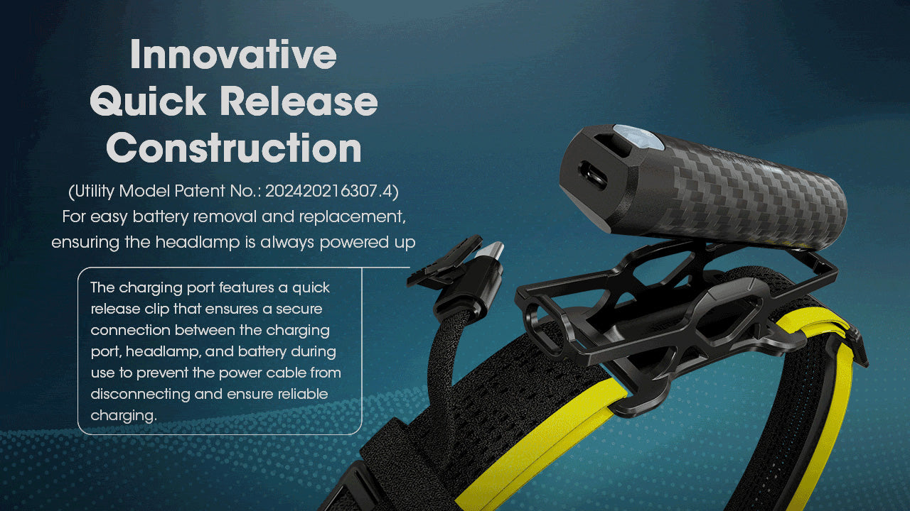 Nitecore Carbon Battery 6K Extended Headlamp Runtime Kit for NU43, NU45, NU53 and HC60 UHE, HC65 UHE, HC70 UHE, and HC75 UHE Headlamps