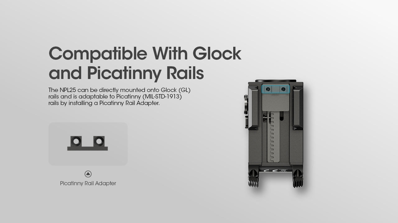 Nitecore NPL25 900 Lumen Rechargeable Compact Rail Mount Flashlight