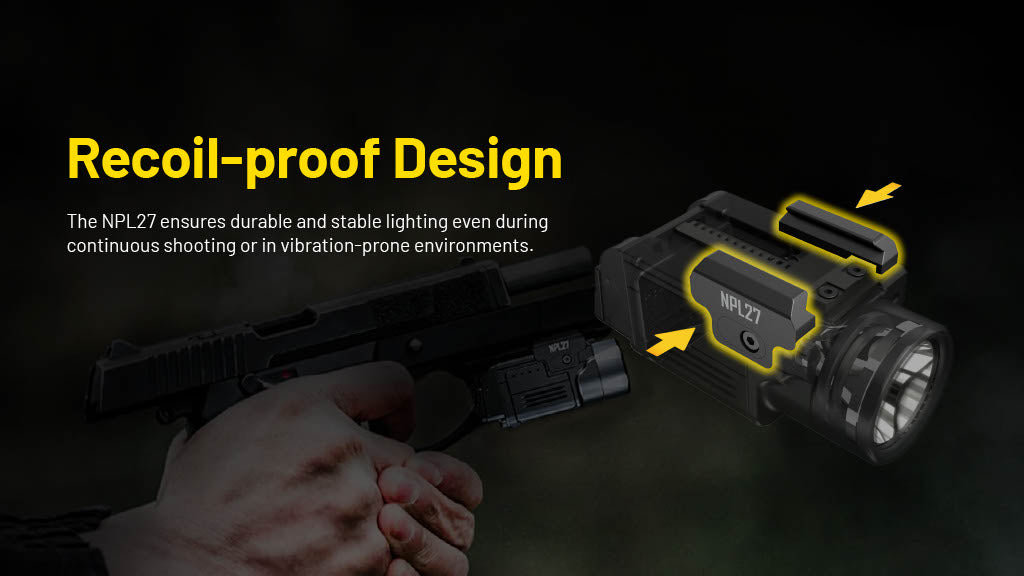 Nitecore NPL27 650 Lumen Rechargeable Long-Throw Compact Rail Mount Flashlight