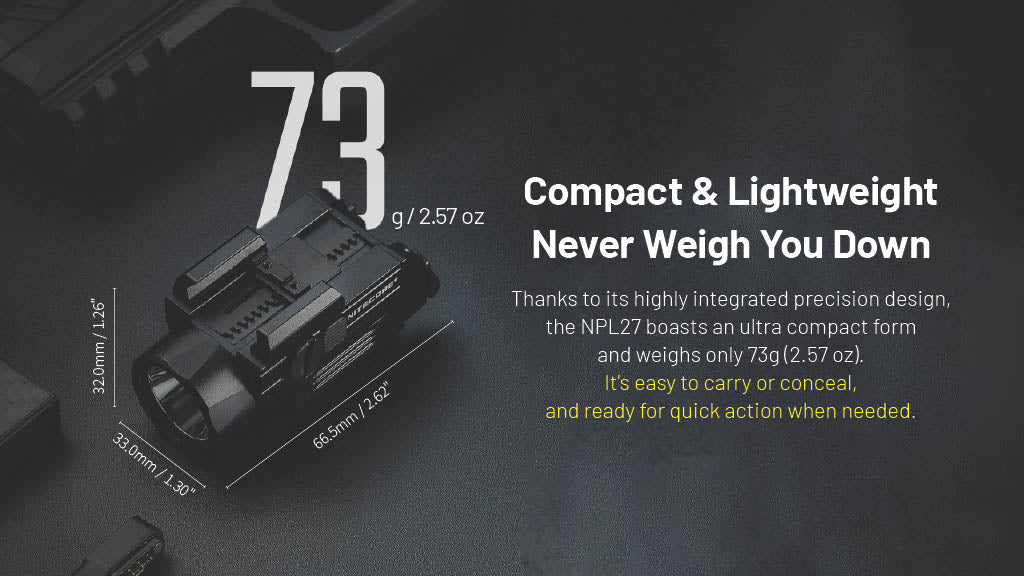 Nitecore NPL27 650 Lumen Rechargeable Long-Throw Compact Rail Mount Flashlight