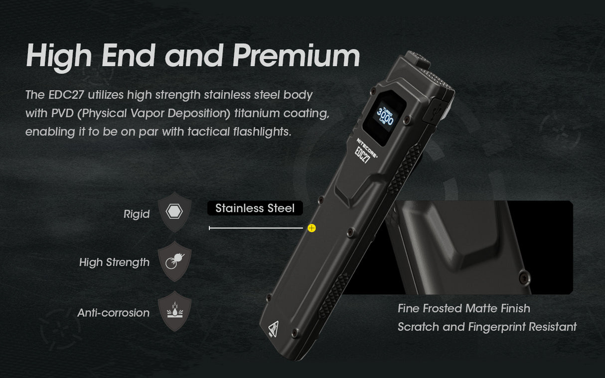 Nitecore EDC27 3000 Lumen Ultra Slim Flat EDC Flashlight