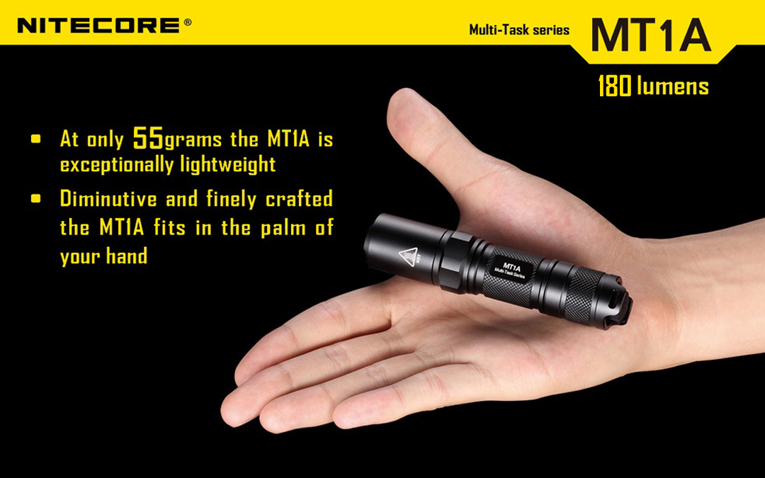 Nitecore MT1A 180 Lumen EDC LED Flashlight, use 1x AA Battery