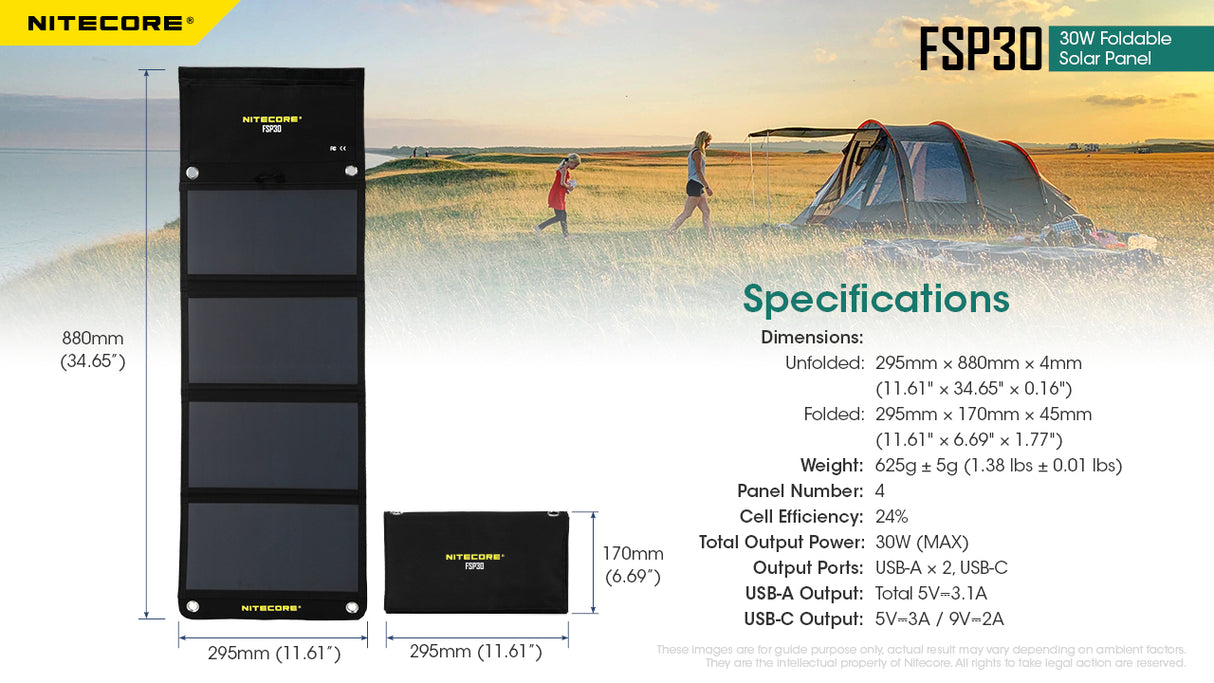 Nitecore FSP30 30W Foldable Solar Panel