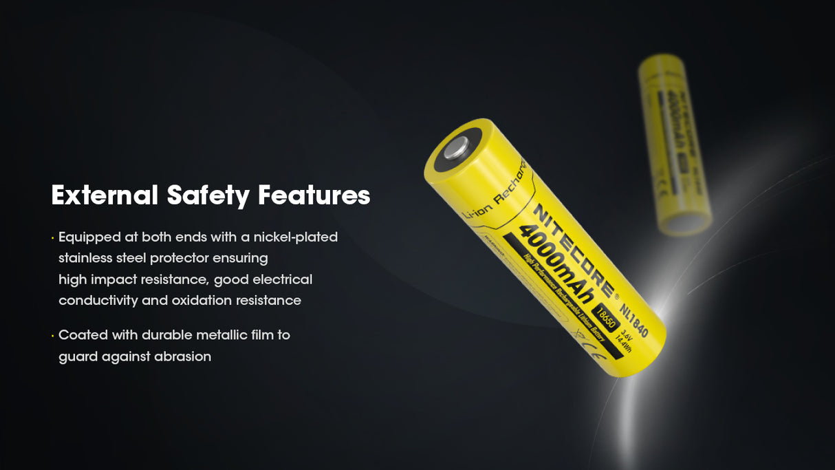 Nitecore NL1840 4000mAh Rechargeable 18650 Battery