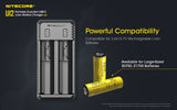 Nitecore UI2 Dual-Slot USB-C Charger, for 18650, 21700, 18350, 20700 Batteries