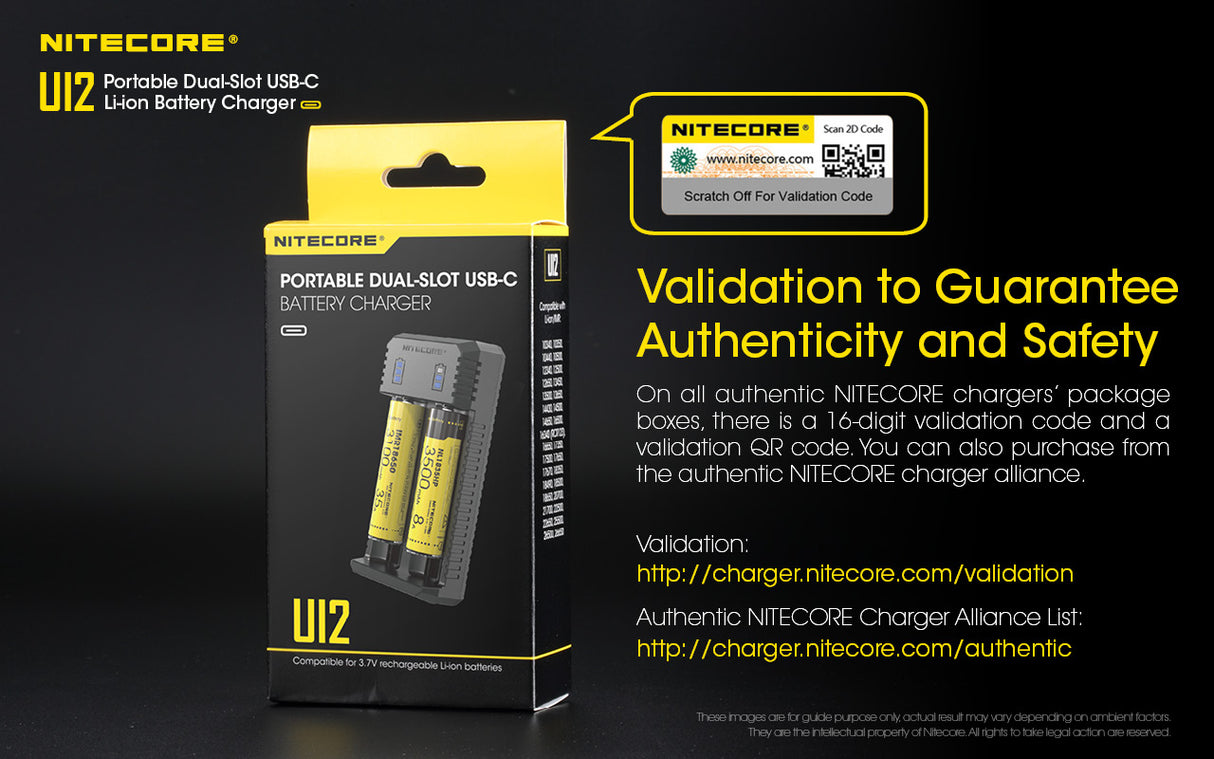 Nitecore UI2 Dual-Slot USB-C Charger, for 18650, 21700, 18350, 20700 Batteries