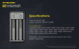 Nitecore UI2 Dual-Slot USB-C Charger, for 18650, 21700, 18350, 20700 Batteries