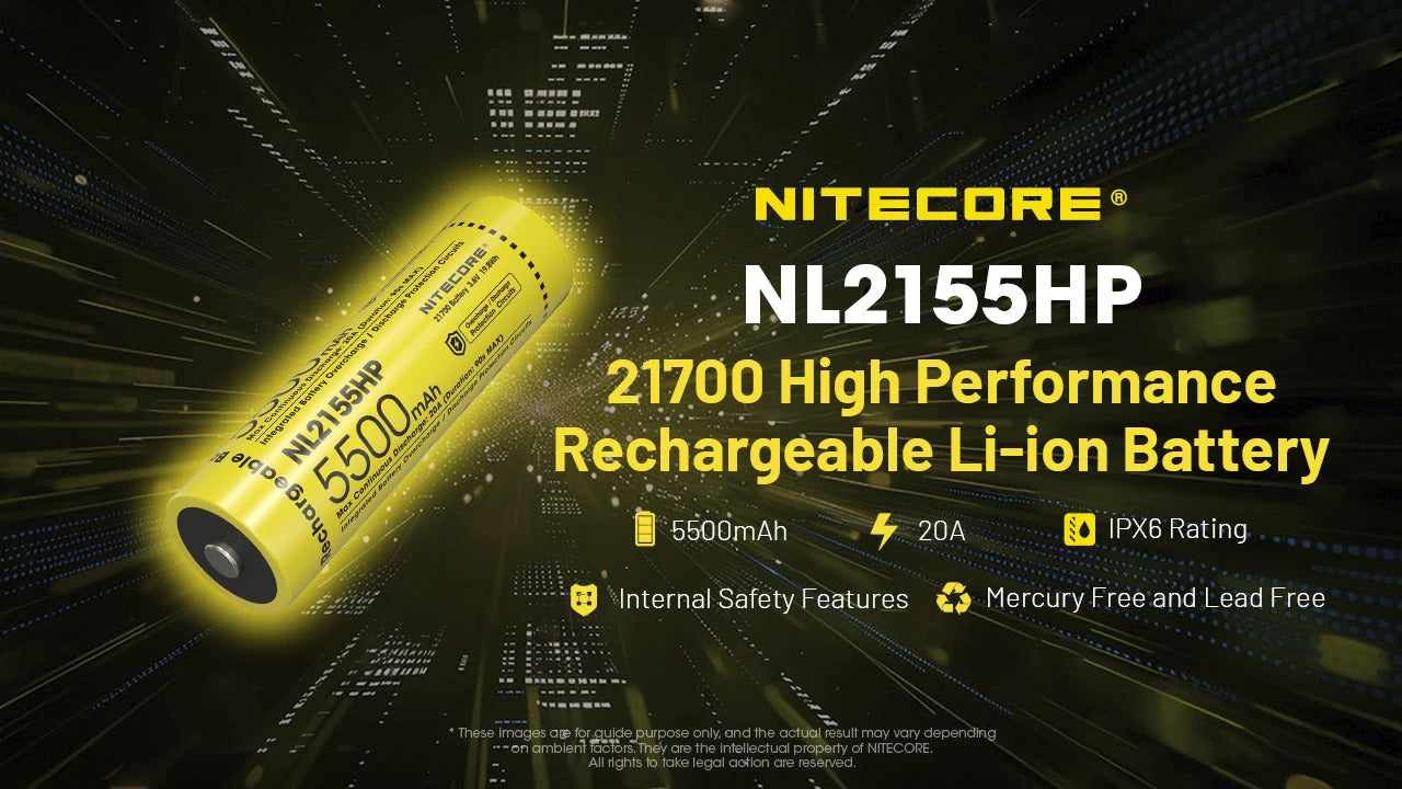 Nitecore NL2155HP 5500mAh Rechargeable 21700 Battery – Nitecore Store