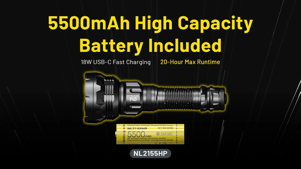 Nitecore P40 3171 Yards Ultra Long Throwing Rechargeable LEP Flashlight
