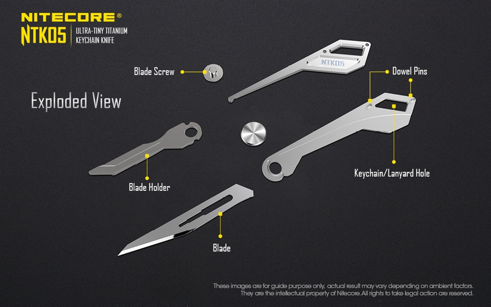 Nitecore NTK05 Titanium Folding Scalpel Keychain Knife