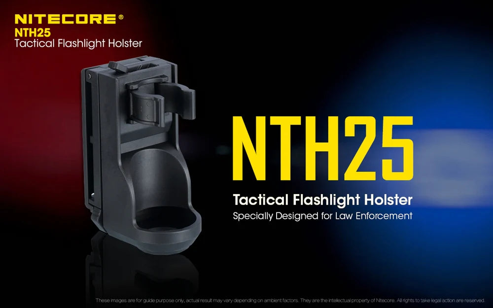 Nitecore NTH25 Tactical Flashlight Holster - Adjustable, 360° Rotating, MOLLE Compatible