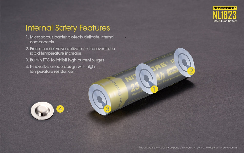 Nitecore NL1823 (NL183) 2300mAh Rechargeable 18650 Battery