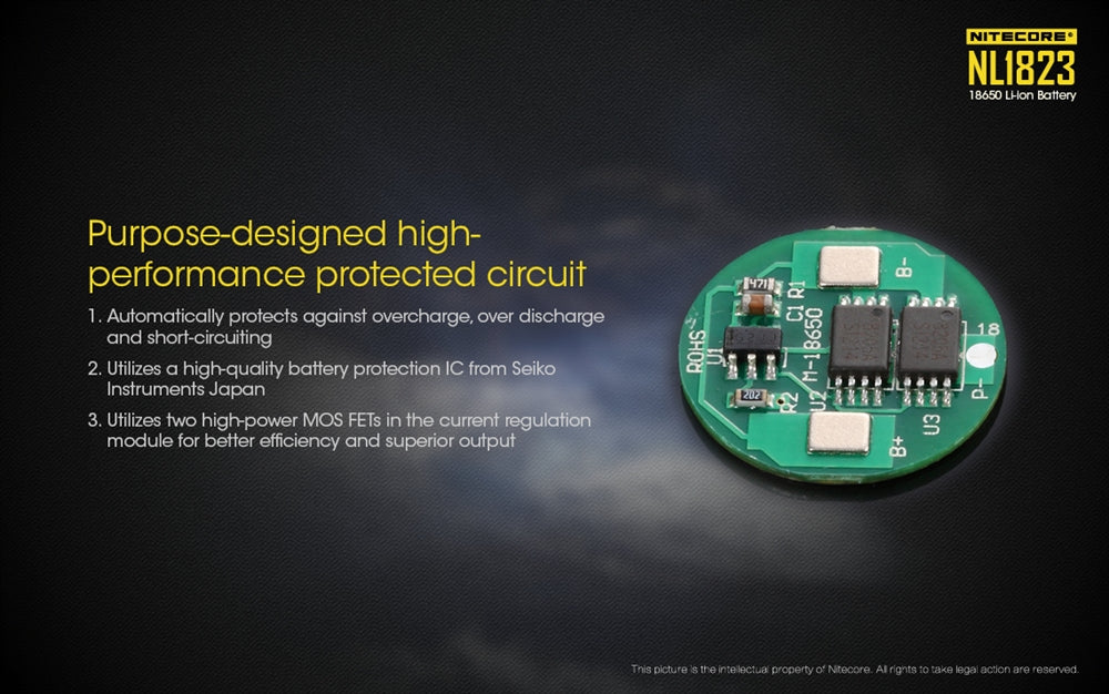 Nitecore NL1823 (NL183) 2300mAh Rechargeable 18650 Battery