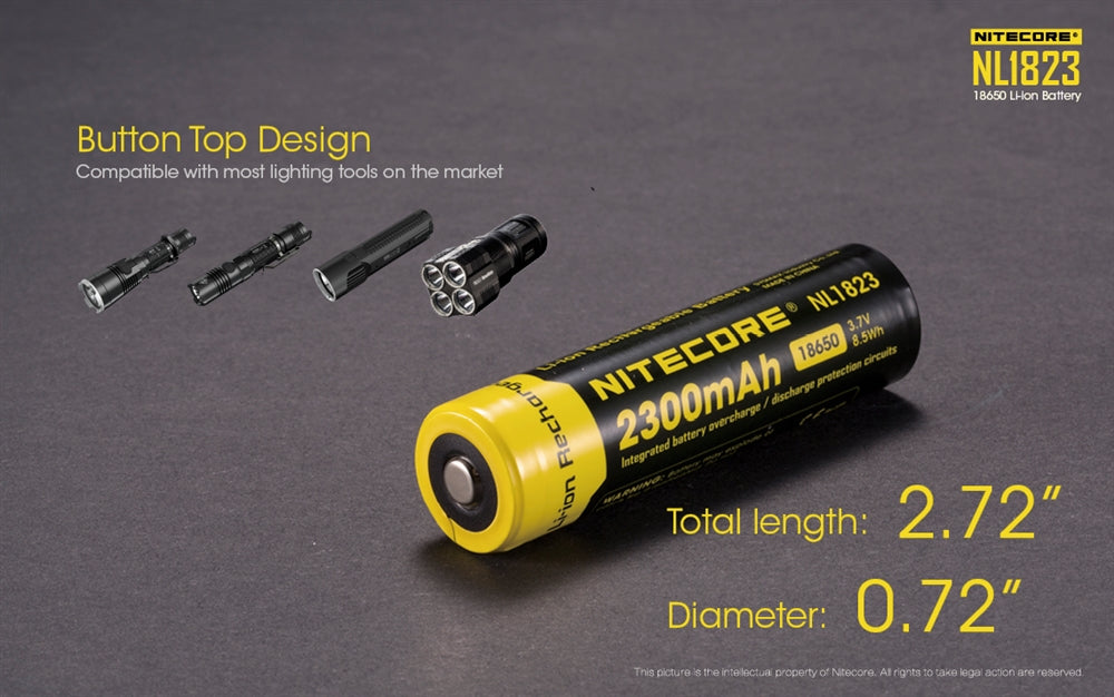 Nitecore NL1823 (NL183) 2300mAh Rechargeable 18650 Battery