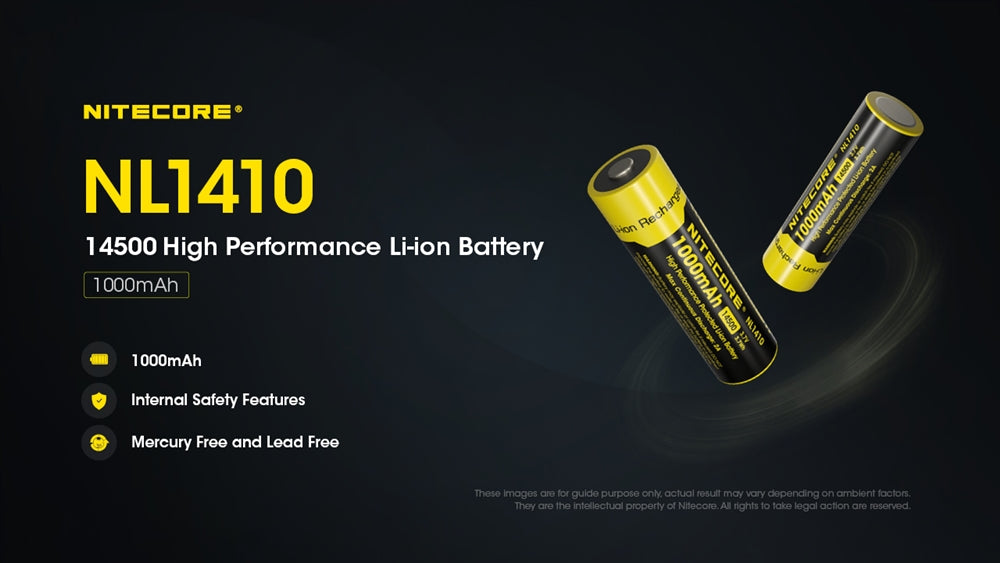 Nitecore NL1410 1000mAh Rechargeable 14500 Battery