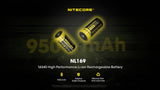 Nitecore NL169 950mAh Rechargeable RCR123A 16340 Battery