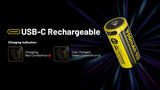 Nitecore NL169R 950mAh Rechargeable RCR123 16340 Battery with USB-C Charging Port