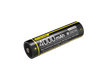 A single Nitecomb Ultra 18650 lithium-ion battery, 4000 mAh, shown diagonally on a solid white background. The battery casing is black with yellow accents and white text.