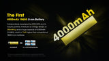 Nitecore NL1840HP 4000mAh Rechargeable 18650 Battery