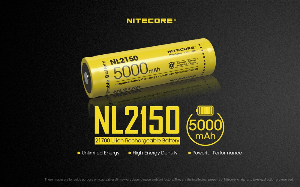 Nitecore NL2150 5000mAh Rechargeable 21700 Battery - Used