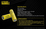 Nitecore NL2150HPI 5000mAh Rechargeable Battery for i Series Flashlights (P20i, P20iX, SRT6i, etc) - Used