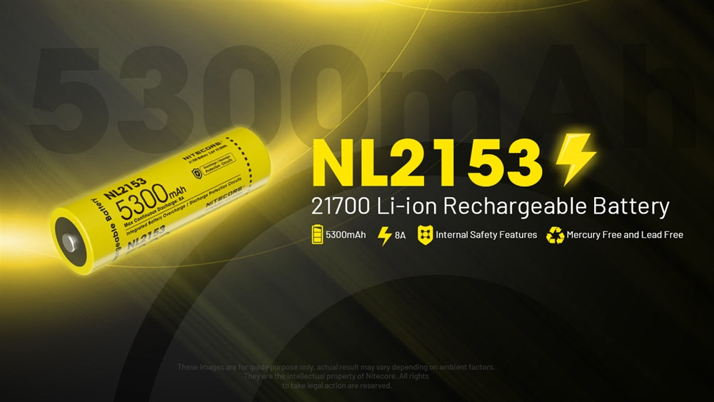 Nitecore NL2153 5300mAh Rechargeable 21700 Battery - Used