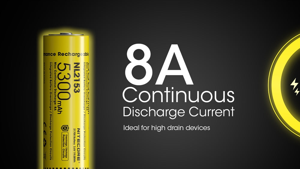 Nitecore NL2153 5300mAh Rechargeable 21700 Battery - Used