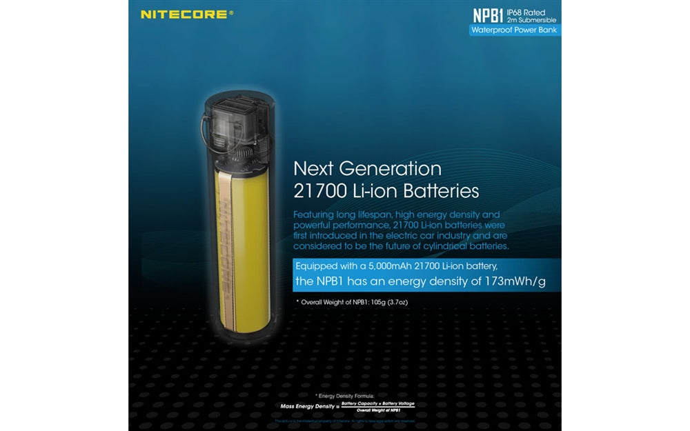 Nitecore NPB1 5000mAh Waterproof Power Bank