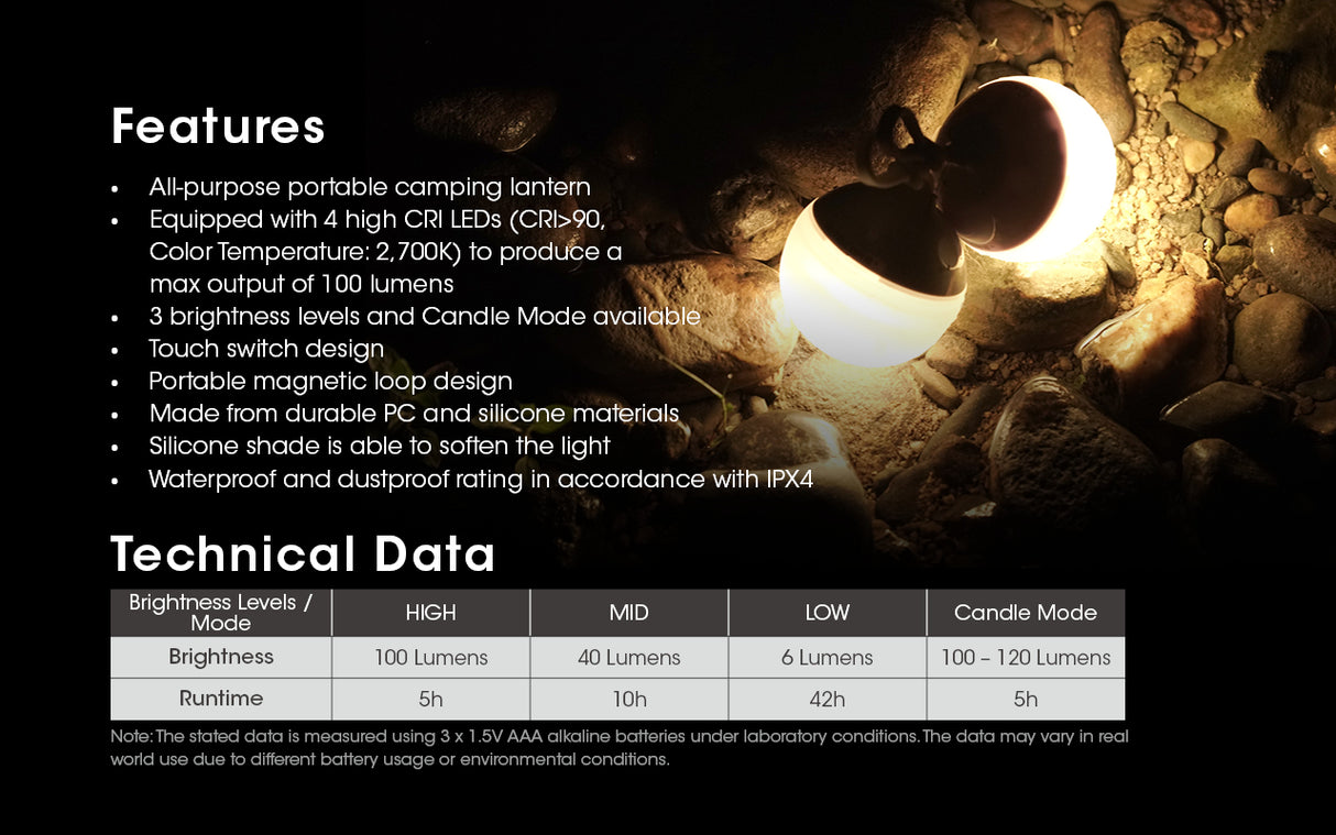 NITECORE Bubble Portable and Lightweight Rechargeable Camping Lantern
