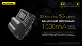 Nitecore FX3 2-Slot USB-C QC Camera Battery Charger for Fujifilm X-T4