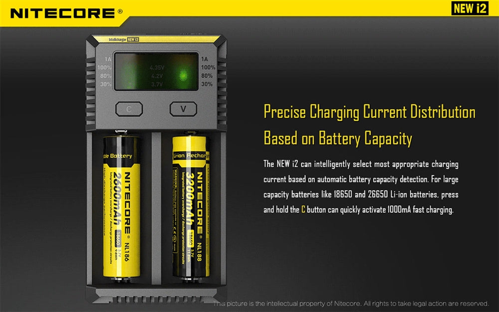 Nitecore i2 Intellicharger Two-Channel Charger - for 18650 etc